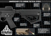 6mm PS CTS Carbine Pil yuvası Dipçik (Siyah) - Thumbnail