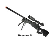 JG / Angel Custom L96 APS-2 Fabrika UPGRADE'li Airsoft Bolt Action Sniper Tüfeği - Siyah + 3-9x32 Dürbün - Thumbnail