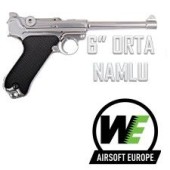 WE P08 Luger 6 Silver Airsoft GBB - Thumbnail